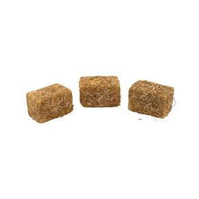 3 Small bales of hay for nativity scene (1.6 x 1 x 1) | Beautiful Handcrafted Christmas Heirloom | Made In Italy | Village Nativity Accessory | Home Decoration for Christmas