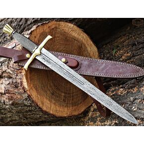 MR. CRAFT Swords battle ready, Master sword Amazing Short Sword, handmade Damascus sword, longsword 22", viking sword, Excellent & Beautiful gift for him (Longsword)