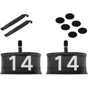 Quick Installation 2 Pack 14 inch Bike Tube 14''x1.75/1.80/1.85/1.90/1.95/2.10/2.125 Bike Inner Tube,Butyl Rubber Inner Tube with 32mm Schrader Valve for Toddler Bike；Kid's Bike;Children Bike