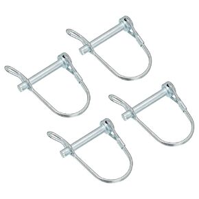 uxcell 4Pcs 1/4" Dia Trailer Coupler Pin, 1-5/8" Long Coupler Pin Shaft Locking Pin, Round Pto Pin for Farm Trailers Wagons Lawn Hitches and Garden