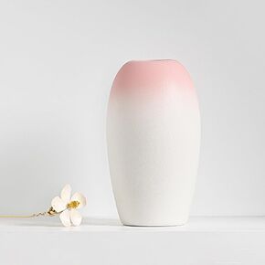 5.6 Inch Ceramic Vase - Minimalism White Ceramic Vase for Modern Decoration - Handmade from China White Porcelain - Suitable for Room Decor,Bathroom Decor,Bedroom Decor,Living Room Decor