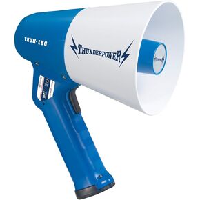THUN150 600 Yard Sound Range 15 Watt Portable PA Bullhorn Megaphone Speaker with 2 Megaphone Modes, Blue