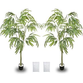 6ft Tall Artificial Shrub Trees Large Fake Phoenix Arbor Trees Indoor Modern Faux Tree Outdoor, 71in Realistic Tree Plants with Pot for Home Decor and Housewarming Gift, 2 Pack in Kuwait