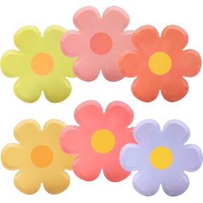 GGBOY 72PCS Daisy Plates Flower Paper Plates, 8" Daisy Paper Plates Flower Plates Disposable, Groovy Plates Spring Daisy Party Paper Plates Cute Flower Shaped Paper Plates Daisy Party Supplies