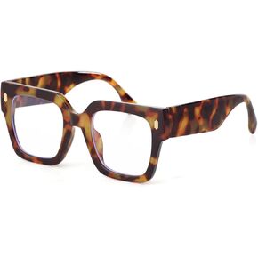 Oversized Blue Light Blocking Glasses for Women Men Clear Frame Square Eyeglasses Anti Eyestrain Computer