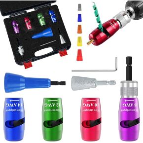 7Pcs Wire Twister Tool for Drill,YIHANGYE Wire Stripper for Drill,for 10-12-14 Gauge Electric Wire Stripper,Drill Wire Twister With 2Pcs Metal and Plasticwire Twisting Tool,Wire Connectors Nuts