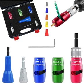 7Pcs Wire Twister Tool for Drill,YIHANGYE Wire Stripper for Drill,for 10-12-14 Gauge Electric Wire Stripper,Drill Wire Twister With 2Pcs Metal and Plasticwire Twisting Tool,Wire Connectors Nuts