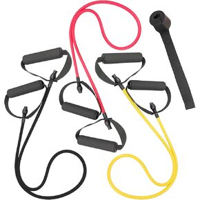 Resistance Bands Set Exercise Bands Fitness Workout with Door Anchor Handles for Men Women Arms and Shoulders Workout Weights Strength Training Equipment Buffer Foam Handle Anti-Slip Durable