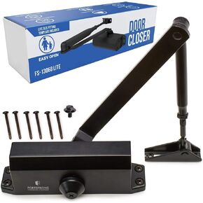 FORTSTRONG Door Closer (Black) - Automatic Door Closer Commercial or Residential - UL Listed Grade 1 ADA Commercial Hydraulic Door Closers Certified - FS-1306B