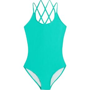 Kanu Surf Girls' Reese UPF 50 Beach Sport Criss-Cross One Piece Swimsuit