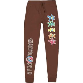 Ripple Junction Grateful Dead Men's Jogger Sweatpants Dancing Bears Steal Your Face Vintage Stealie Music Officially Licensed