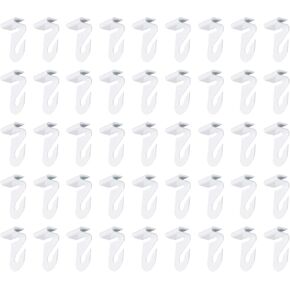HARFINGTON 50 Pair Drop Ceiling Hooks 1" W Metal T-Bar Track Clip Suspended Drop Ceiling Tiles Ceiling Hooks for Hanging Plants & Decorations, White