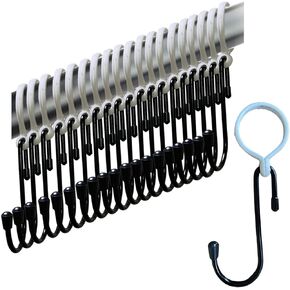 S Hooks for Hanging Plants Bathroom Hooks Towel Shower Hooks for Garment Racks Rod, Anti-Drop Metal S Hooks Clothing Racks Rod,20 Pack