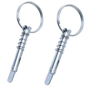 4PCS 316 Stainless Steel Safety Pins 1/4 in Diameter Quick Release Tongue Pins with Sag Cam and Spring Loaded Quick Release Pins Automatic Locking Pins Marine Hardware Accessories