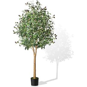 Artificial Olive Tree, 5ft Tall Faux Silk Plant Artificial Tree in Indoor Potted Oliver Branch Leaves and Fruits for Home Room Office Decor and Housewarming Gift (59in)