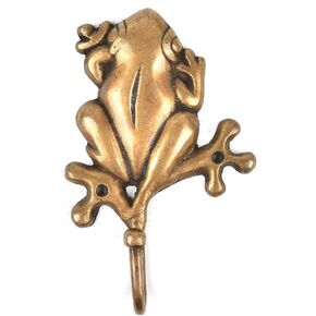 IndianShelf 1 Piece Frog Kids Animals Vintage Wall Hooks for Hanging Coats Gold Decorative Hooks for Bathroom Brass Key Holder for Wall Coat Rack Wall Mount Backpack Home Essentials