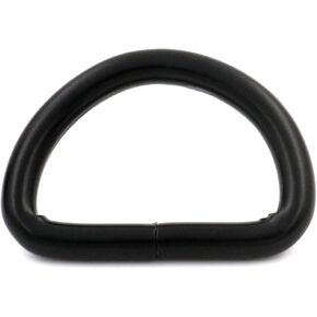 Metal Black D Ring Buckle 1" Inside Diameter Loop Ring for Strap Keeper Pack of 10