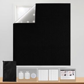 KGORGE 100% Blackout Window Cover Blind Curtain 118 x 57 Inches DIY Available Cut to Any Size or Shape, Also Portable for Outdoor,with Hook and Loop, Widely Used for Bedroom, Living Room, Nursery