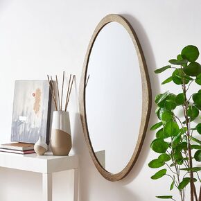 SAFAVIEH Home Collection Cassini Brass 25 x 47-inch Oval Decorative Accent Wall Mirror