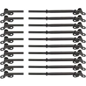 3/16 Black Cable Railing Hardware, 10 Pairs thickened Black Stainless Steel Cable Railing System Kit, fits 3/16 Wire rope, for Wood Post, for Stairs Deck, T316 Marine Grade, Angle Adjustable