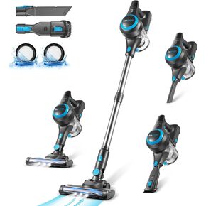 Cordless Vacuum Cleaner, Electric Rechargeable Stick Vac Cleaner with 40 Minutes Runtime Lightweight with Powerful Suction Handheld Vacuum Cleaner for Home Floors Carpets Pet Hair Car