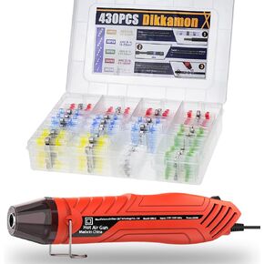 430PCS Solder Seal Wire Connectors with 300W Heat Gun, Waterproof Solder Stick Heat Shrink Butt Wire Connectors Electrical Connector Kit for Marine (26-10 Gauge) (430PCS Solder Sticks and Heat Gun) in Saudi Arabia