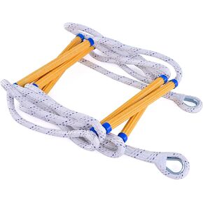 Rope Ladder,9.8FT Fire Escape Ladder 2 Story,Flame Retardant Safety Rope Ladder with Hooks, Emergency Ladder Deploys Quickly,is Portable and Reusable, Fire Escape Ladder Tested to 2000lbs.