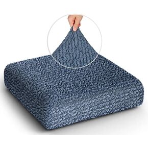 PAULATO BY GA.I.CO. Couch Cushion Cover - Sofa Cushion Cover - T-Cushion & Box Cushion Slipcover - Replacement Sofa Cushion Protector - Stretch Seating Cover - Mille Righe Collection - Dark Grey
