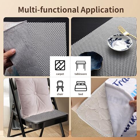 Non Slip Rug Pad 3 x 5 ft, Rug Gripper Pad for Hardwood Floors, Non Slip Thick Area Rug Pads for Tile Floor, Keeps Carpets in Place Soft and Safe in Saudi Arabia