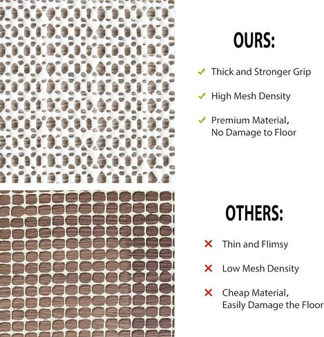 Non Slip Rug Pads for Hardwood Floors, 2x4 Rug Pad Gripper for Area Rugs, Under Carpet Anti Skid Mat, White, Keep Your Rugs Safe and in Place in Saudi Arabia