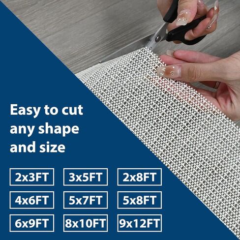 Non Slip Rug Pads for Hardwood Floors, 2x4 Rug Pad Gripper for Area Rugs, Under Carpet Anti Skid Mat, White, Keep Your Rugs Safe and in Place in Saudi Arabia