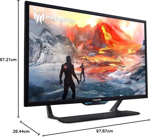 شاشة ألعاب Acer Predator CG437K Sbmiipuzx مقاس 42.5 بوصة 4K UHD 3840 x 2160 VA | مزامنة متكيفة، تدعم متوافق مع NVIDIA G-SYNC | 144 هرتز | 1 مللي ثانية (VRB) | DisplayHDR 1000| 1xUSB Type-C، 1xDP 1.4، 2xHDMI 2.1 in Saudi Arabia