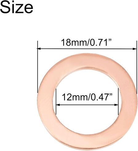 NACX M8 x 14mm x 1mm Copper Flat Washers, Copper Crush Metric Sealing Washers for Screws Bolts, 60Pcs in Saudi Arabia