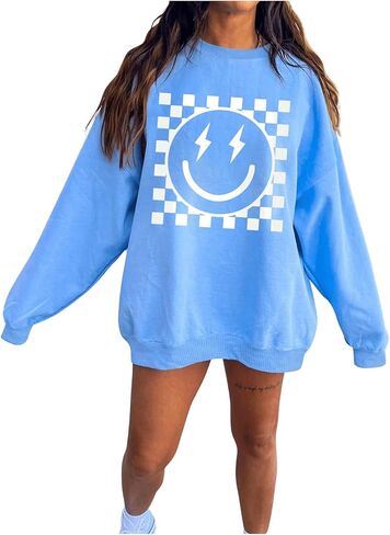 SOLY HUX Women's Plus Size Crewneck Sweatshirt Cute Graphic Sweatshirts Casual Loose Long Sleeve Pullover Tops in Saudi Arabia