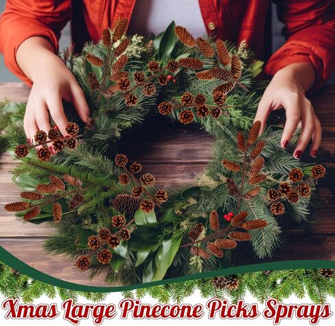 16 قطعة شجرة عيد الميلاد يختار 14 بوصة كوز الصنوبر السائبة فروع كوز الصنوبر الطبيعية الحلي كبيرة مخروط الصنوبر يختار عيد الميلاد يختار شجرة التنوب الصنوبر المخاريط الخريف عيد الشكر ديكور عيد الميلاد (البني) in Kuwait