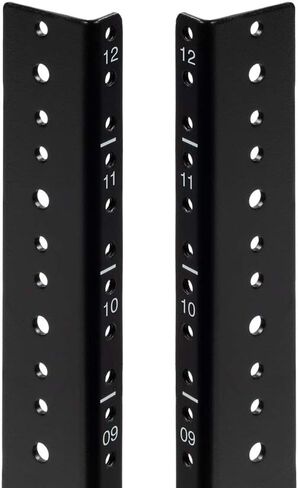 NavePoint 18U Vertical Rack Rail Pair DIY Kit with Hardware, Black in Saudi Arabia
