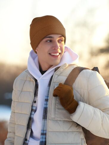 Glooarm 8 Pack Winter Hat and Gloves Set for Men Women Warm Beanies Knit Gloves Unisex Warm Sets in Saudi Arabia