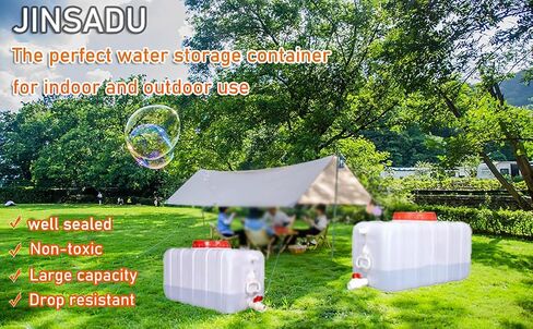 Portable Water Tank Water Storage Tank for Camping with Spigot Hose Plastic Water Container Water Storage Container for Emergency Water Storage Hiking Outdoor(Size:21gallon / 80L) in Saudi Arabia