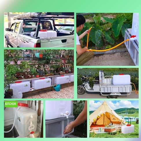 Portable Water Tank Water Storage Tank for Camping with Spigot Hose Plastic Water Container Water Storage Container for Emergency Water Storage Hiking Outdoor(Size:21gallon / 80L) in Saudi Arabia