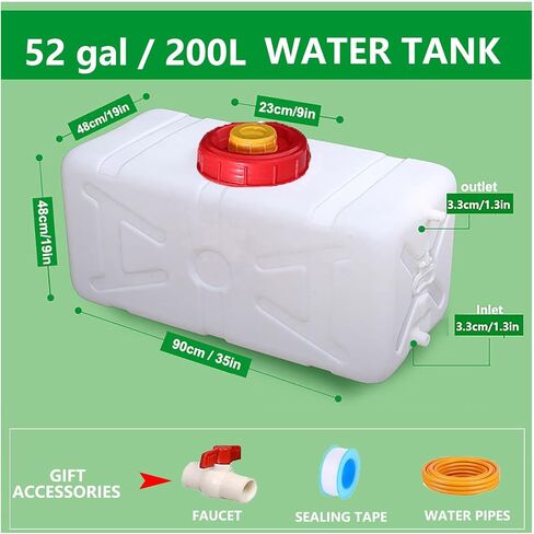 Portable Water Tank Water Storage Tank for Camping with Spigot Hose Plastic Water Container Water Storage Container for Emergency Water Storage Hiking Outdoor(Size:21gallon / 80L) in Saudi Arabia
