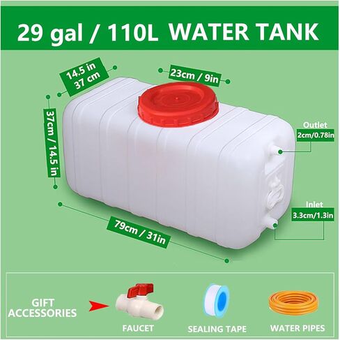 Portable Water Tank Water Storage Tank for Camping with Spigot Hose Plastic Water Container Water Storage Container for Emergency Water Storage Hiking Outdoor(Size:21gallon / 80L) in Saudi Arabia