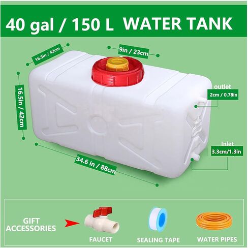Portable Water Tank Water Storage Tank for Camping with Spigot Hose Plastic Water Container Water Storage Container for Emergency Water Storage Hiking Outdoor(Size:21gallon / 80L) in Saudi Arabia