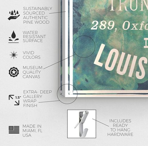The Oliver Gal Artist Co. Modern 24.0 in x 36.0 in, Articles on the Water, Canvas Wall Art, Office, Green in Kuwait