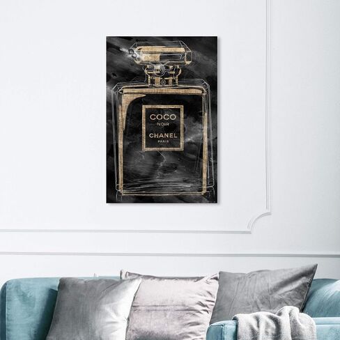 Noir Scent - Homegoods by Oliver Gal | Contemporary Premium Canvas Art Print. The Fashion Wall Art Decor Collection. 24x36 inch, Gold in Saudi Arabia