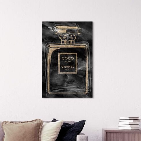 Noir Scent - Homegoods by Oliver Gal | Contemporary Premium Canvas Art Print. The Fashion Wall Art Decor Collection. 24x36 inch, Gold in Saudi Arabia
