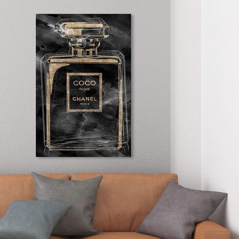 Noir Scent - Homegoods by Oliver Gal | Contemporary Premium Canvas Art Print. The Fashion Wall Art Decor Collection. 24x36 inch, Gold in Saudi Arabia