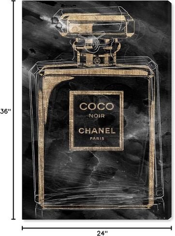 Noir Scent - Homegoods by Oliver Gal | Contemporary Premium Canvas Art Print. The Fashion Wall Art Decor Collection. 24x36 inch, Gold in Saudi Arabia