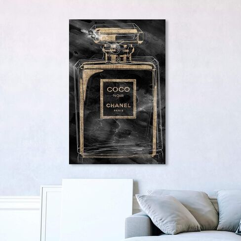 Noir Scent - Homegoods by Oliver Gal | Contemporary Premium Canvas Art Print. The Fashion Wall Art Decor Collection. 24x36 inch, Gold in Saudi Arabia