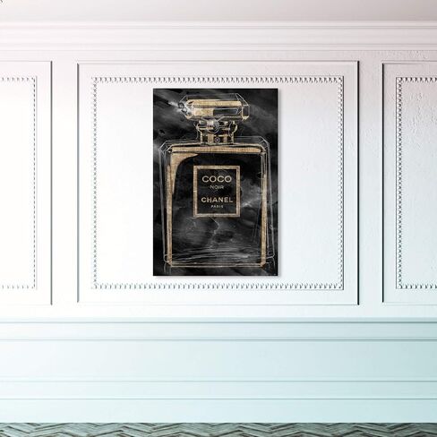 Noir Scent - Homegoods by Oliver Gal | Contemporary Premium Canvas Art Print. The Fashion Wall Art Decor Collection. 24x36 inch, Gold in Saudi Arabia