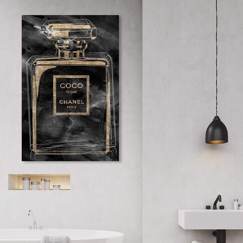 Noir Scent - Homegoods by Oliver Gal | Contemporary Premium Canvas Art Print. The Fashion Wall Art Decor Collection. 24x36 inch, Gold in Saudi Arabia